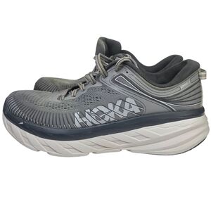 Hoka Men’s Bondi Road-Running Shoes - Gray and White. Size 9.5